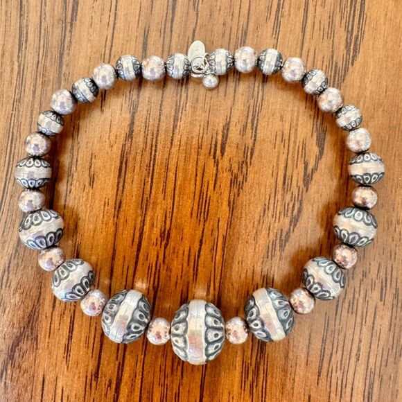 Carolyn Pollack 925 Sterling Silver Native Desert Pearl Wire Wrap Bracelet - Picture 13 of 15